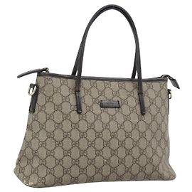 Borsa GUCCI GG Supreme in PVC 2way Beige Gold 353440 Auth bs36494