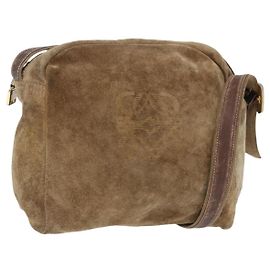 Borsa a tracolla LOEWE in scamosciato beige e oro Auth bs36680