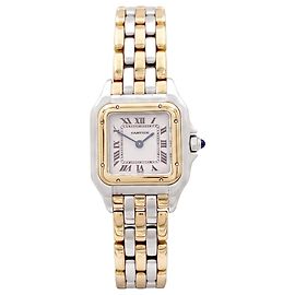Cartier Watch, "Panthère", steel and yellow gold three rows.