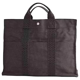 Borsa Tote Hermès Antracite in Tessuto