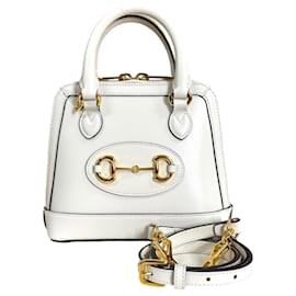 Borsa a tracolla Gucci Horsebit 1955 in pelle bianca