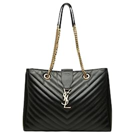 Saint Laurent Cassandra YSL Logo Chain Tote Bag