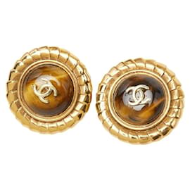 Orecchini a clip rotondi Vintage Chanel Coco Mark