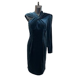 Thierry Mugler Mugler Green Cut Out Samtkleid