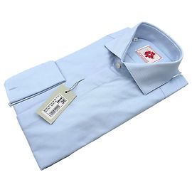Autre Marque Camiseria Suiza 90s Vintage Herrenhemd Hellblau Umschlagmanschette Größe 38/15