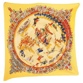 Hermès Hermes Plissiertes Seidentuch Yellow Cirque Molier von Philippe Dumas Carré 90