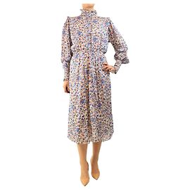 Isabel Marant Blue and white floral midi dress - size UK 12