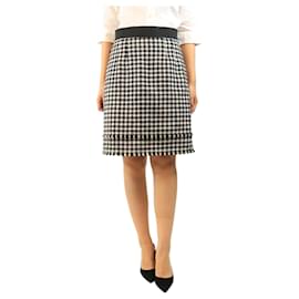 Dolce & Gabbana Falda de pata de gallo en blanco y negro - talla UK 12