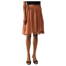 Chloé Minifalda cruzada de seda rosa quemado - talla UK 8