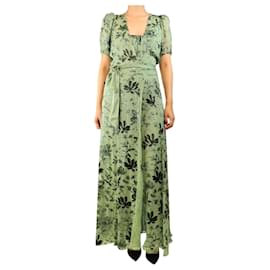 Alice + Olivia Vestido maxi floral verde - talla UK 10