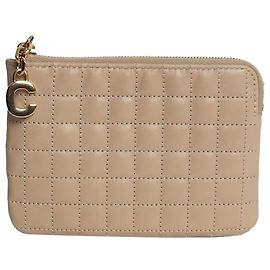 Céline Portacarte in pelle trapuntata beige