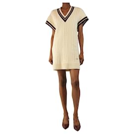 Strickkleid in Creme mit grobem Strick - Größe XS - Autre Marque