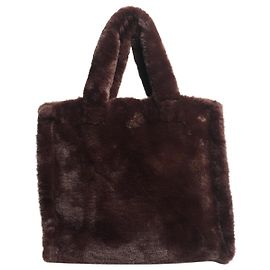 Autre Marque Borsa in finta pelliccia marrone