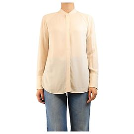 Brunello Cucinelli Creme-Seidencrepe-Bluse - Größe M