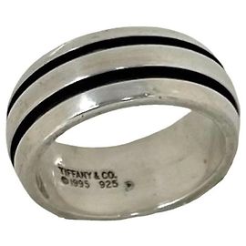 Tiffany & Co Tiffany Grooved Double Line Ring aus Silber 925