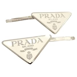 Prada Set Haarspangen aus weißem Metall