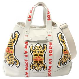 Borsa 2-Way Louis Vuitton x NIGO Trolley Tote Tiger Blanc