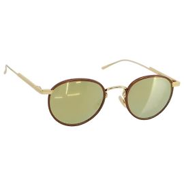 Bottega Veneta Gafas de sol BOTTEGAVENETA Metal Gold Tone Auth BA14138M