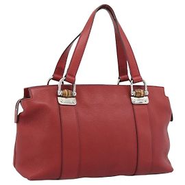 Borsa GUCCI in pelle outlet Rosso Argento 355772 Auth bs36389