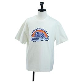 Camiseta LOUIS VUITTON T Shirt Rainbow Printed T Shirt Cotton S White LV Auth 190692M