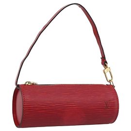 LOUIS VUITTON Epi Soufflot Pouch Accessory Pouch Red LV Auth ep15641