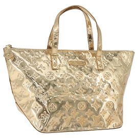 LOUIS VUITTON Monogram Miroir Bellevue PM Hand Bag Gold Dore M95762 Auth 193872