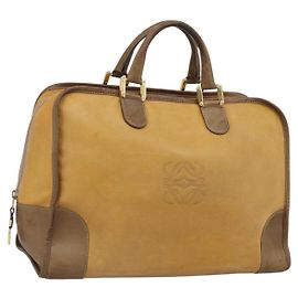 Borsa Boston LOEWE in pelle beige oro Auth bs36547
