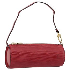 LOUIS VUITTON Epi Soufflot Pouch Accessory Pouch Rosso LV Auth ep15131