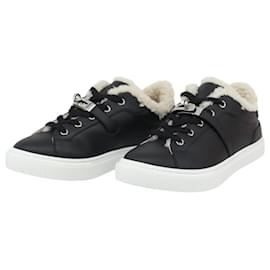 Hermès HERMES Day Kelly Buckle Sneaker Leder Schwarz Weiß Auth BA14611SAM