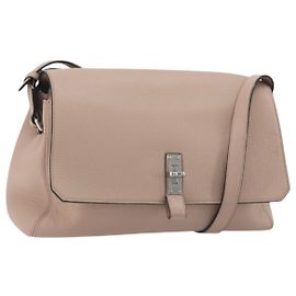 BALLY Schultertasche Leder Rosa Silber Auth BA14581A