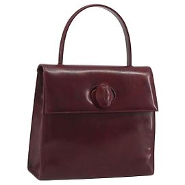 Borsa CARTIER Happy Birthday in pelle vernice Rossa Auth bs36621