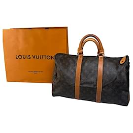Vintage Louis Vuitton Monogram Canvas Duffle Bag Braun Tan