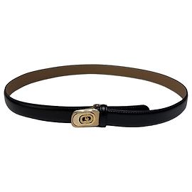 Vintage Dior Ledergürtel Schwarz Tan Goldene Schnalle