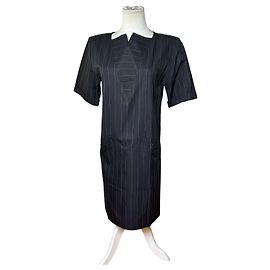 Vestido de algodón a rayas vintage Fendi Negro Marrón M