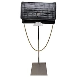 Emilio Pucci Clutch in pelle vintage Pucci nera con catena dorata