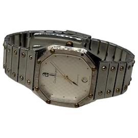 Vintage Courreges Armbanduhr aus Edelstahl Silber Gold