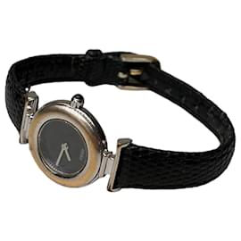 Vintage Fendi Leather Strap Stainless Steel Watch Black Silver