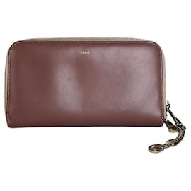 Chloé Cartera de cuero con cremallera Vintage Chloe Dusty Rose Gold