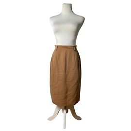 Falda de lana vintage Dior Tan M