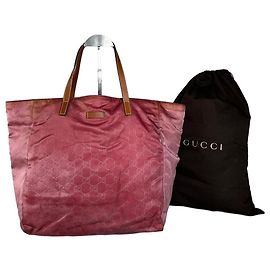 Borsa Tote Vintage Gucci GG Supreme Rosa Borgogna