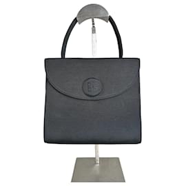 Borsa a Mano Vintage Givenchy in Tessuto Texturizzato Nero Oro