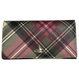 Cartera Vintage Vivienne Westwood de lona revestida con estampado de cuadros Beige Rosa