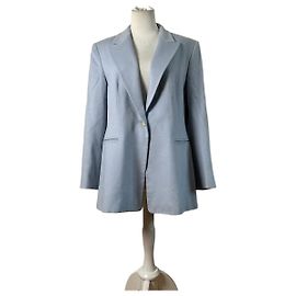 Céline Blazer Vintage Celine in cashmere e angora azzurro chiaro XL