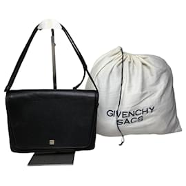 Borsa a tracolla in pelle vintage Givenchy nera e oro