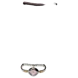 Orologio da polso vintage Gucci in acciaio inossidabile quadrante rosa argento