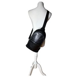 Vintage Emporio Armani Leather Sling Bag Black Silver