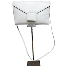 Clutch in pelle vintage Givenchy bianco argento