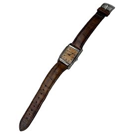Orologio Vintage Emporio Armani in acciaio inossidabile con cinturino in pelle, Crema Marrone