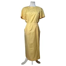 Vintage Fendi Lammzwollkleid Hellgelb M