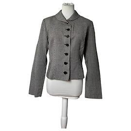 Salvatore Ferragamo Vintage Ferragamo Hahnentritt Wolljacke Schwarz Weiß M